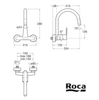 MEDIDAS MONOMANDO COCINA MURAL VICTORIA PLUS ROCA